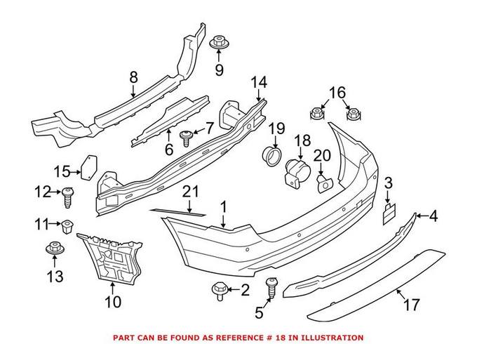 BMW Parking Aid Sensor - Rear 66209321566